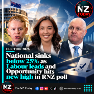 National sinks below 25% as Labour leads and Opportunity hits new high in RNZ poll